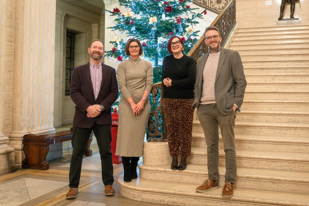 Pictured left-to-right: Vice-Chairperson of Ards Business Hub David Blevings, Chief Executive of Ards Business Hub Nichola Lockhart, Deputy Lady Mayor of Ards and North Down Vicky Moore and Alliance Party MLA Nick Mathison